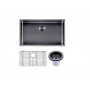 Gun Metal Grey Stainless Steel Handmade Double Bowls Top/Undermount Kitchen/Laundry Sink 762x457x254mm